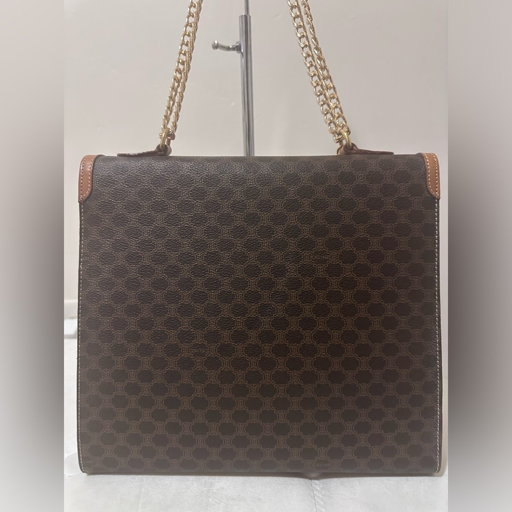 Celine Macadam Brown Canvas HandBag PVC - Picture 8 of 15
